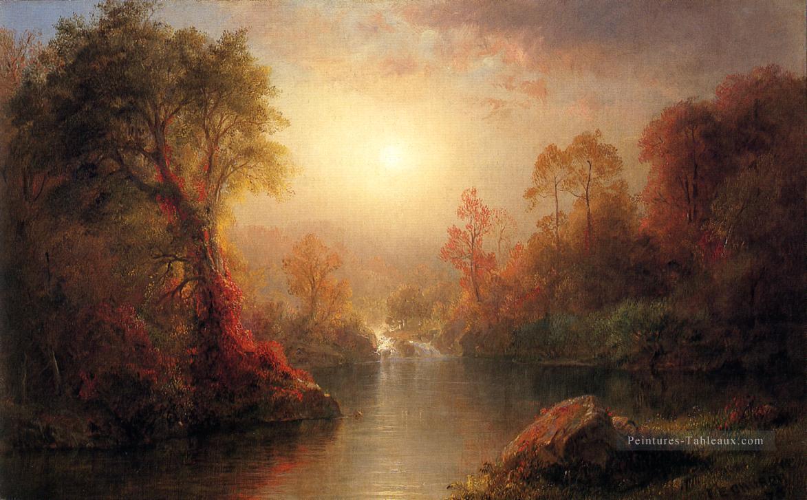 Paysage d’automne Fleuve Hudson Frederic Edwin Church Peintures à l'huile